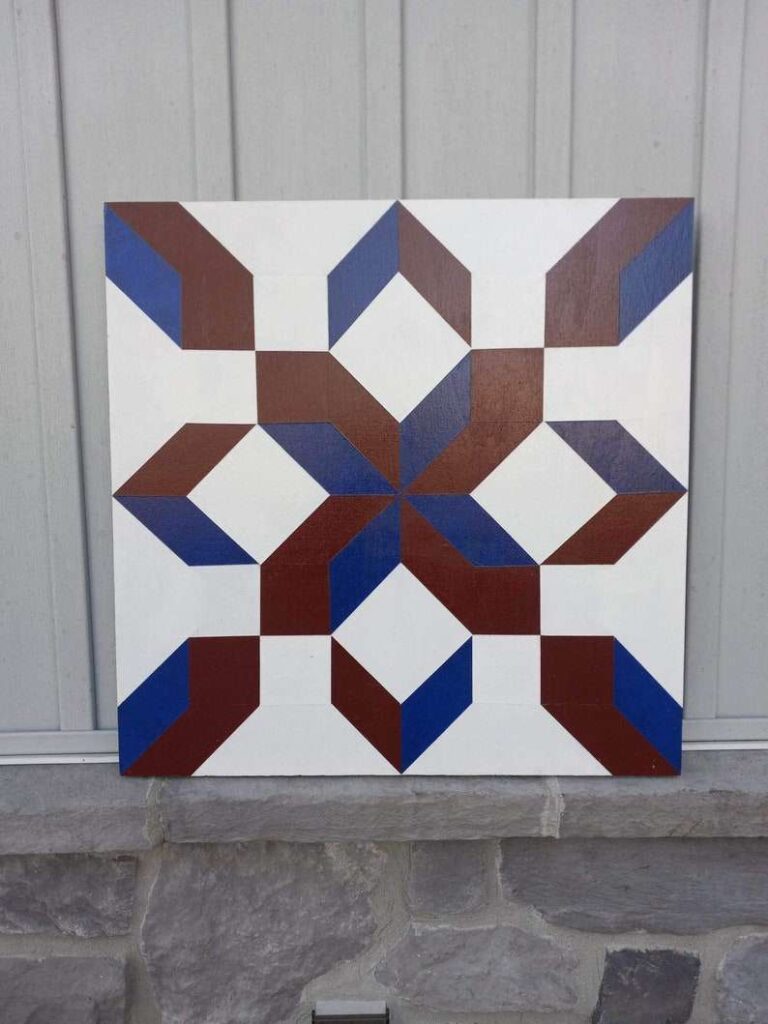Patriotic red white and blue Barn Quilt