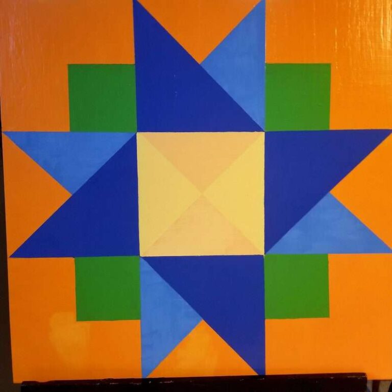 Friendship Star Barn Quilt – Blue and Yellow