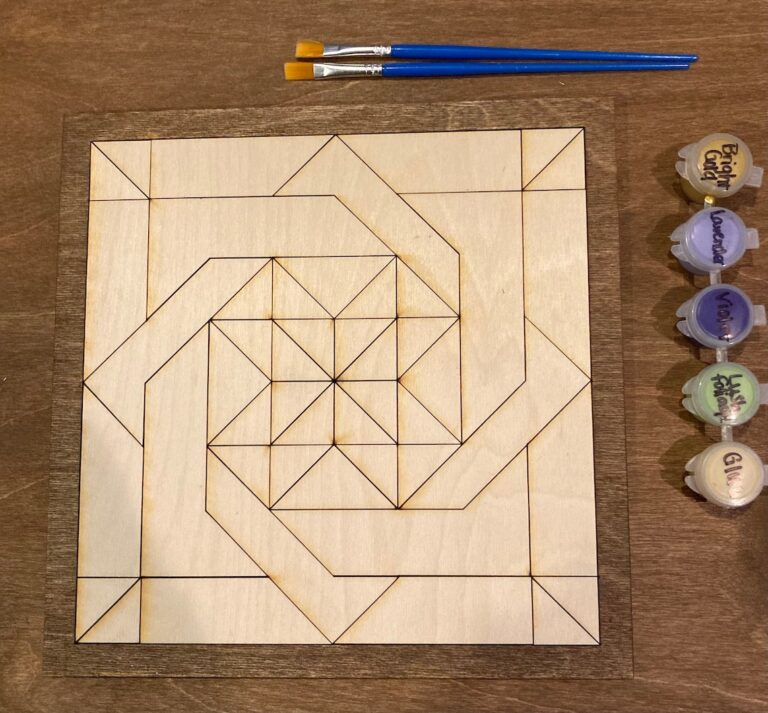 Diamond-Shaped Barn Quilt Block Made of Birch Plywood