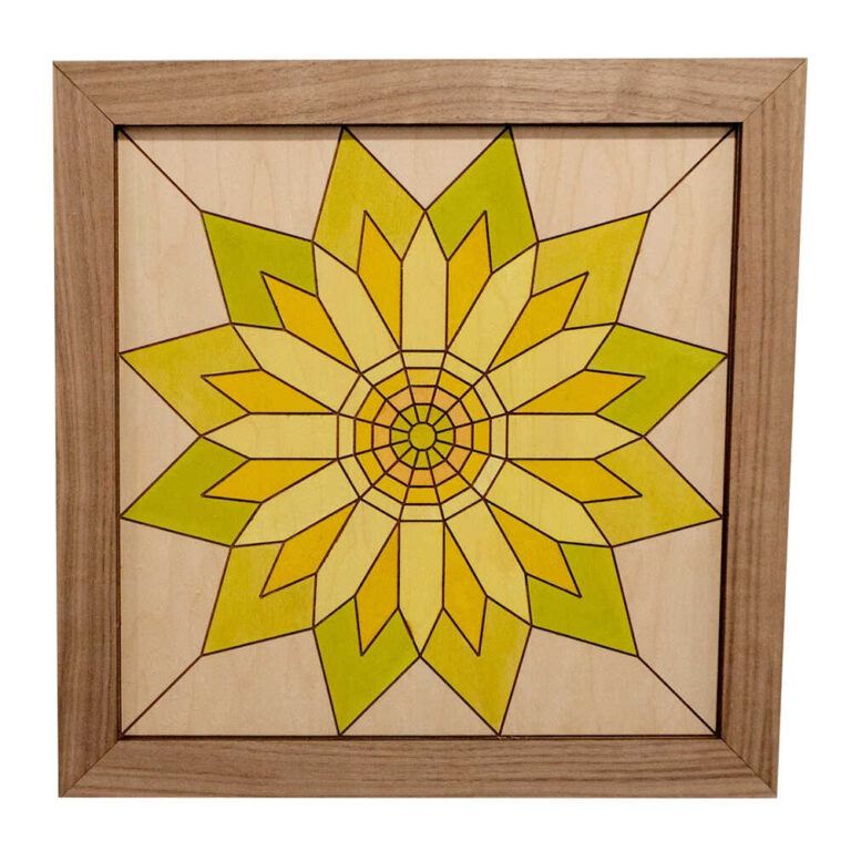 Geometric Sunflower Minimalist Barn Quilt