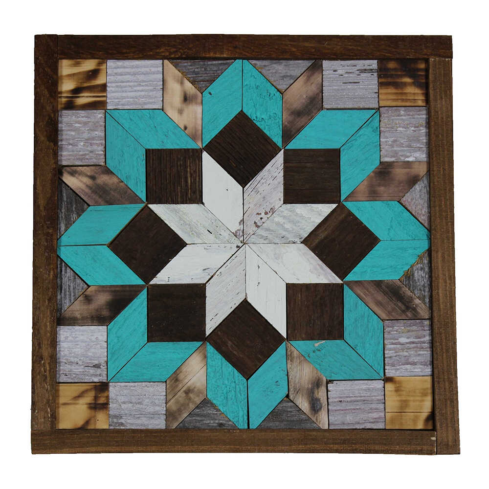 a barn quilt with colorful flower pattern