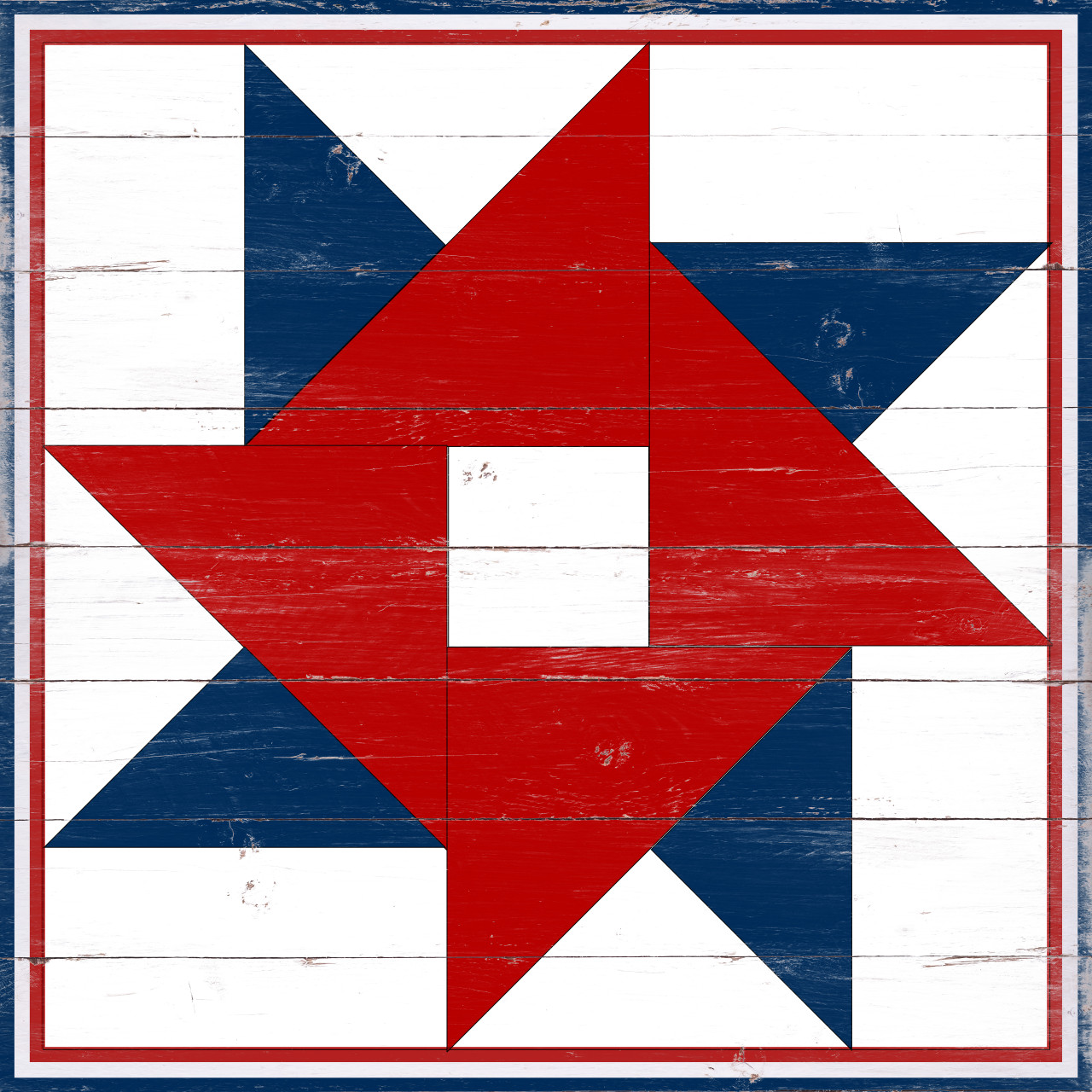 a barn quilt with an American flag pattern