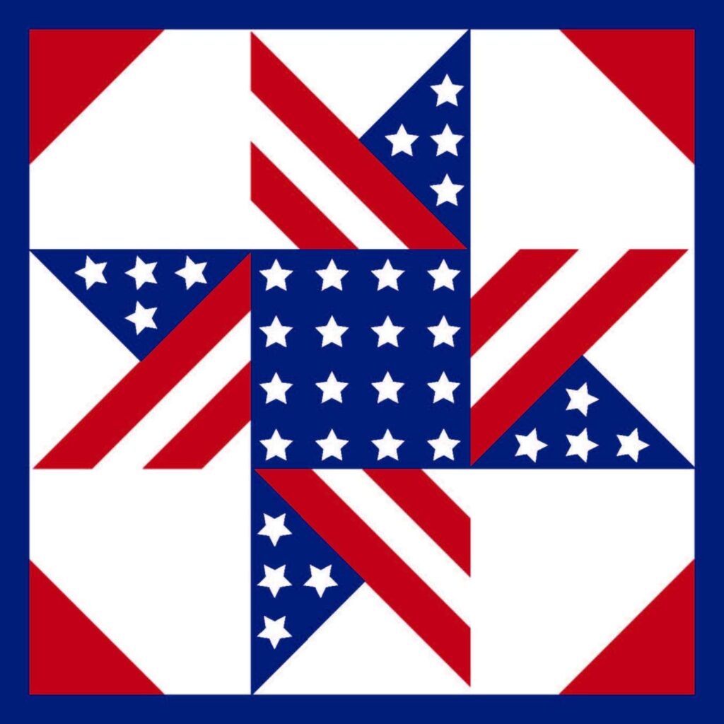 a barn quilt with American Flag pattern