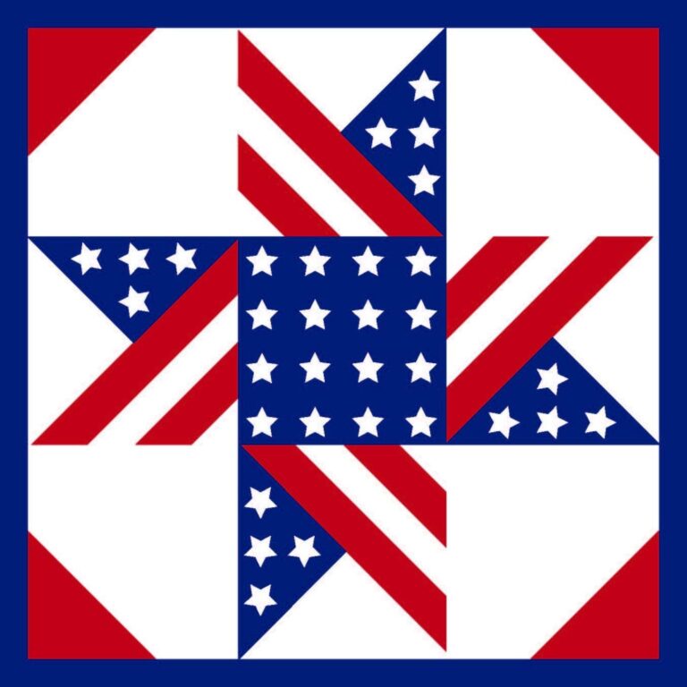 a barn quilt with patriotic star pattern
