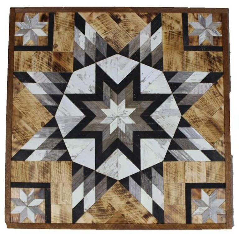 Amish Barn Quilt – Black and White Star