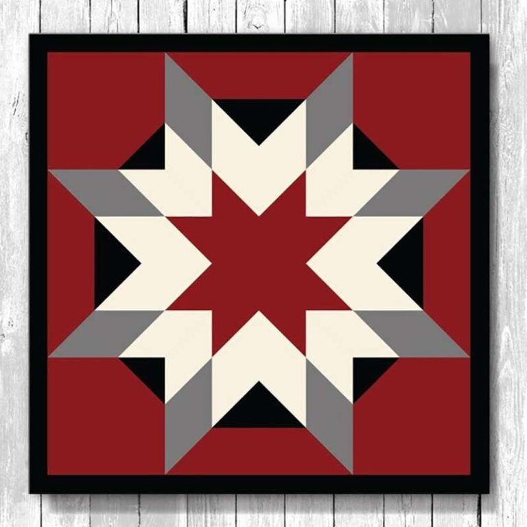 Octagon Star Barn Quilt – Square Frame