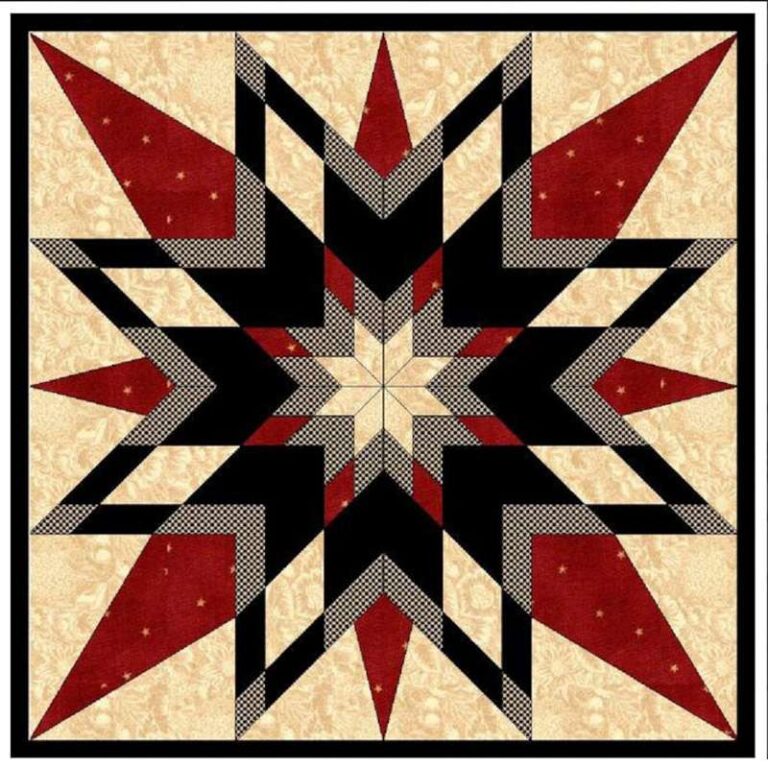 Primitive Star Barn Quilt – Red and Black