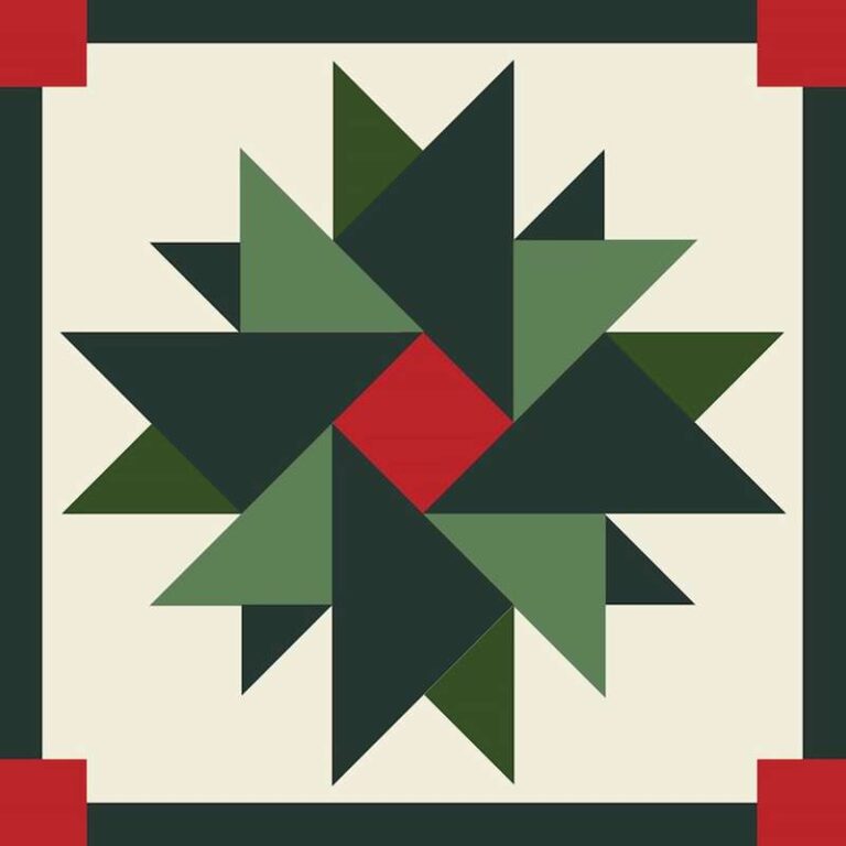 Red and Green Star Barn Quilt – Metal