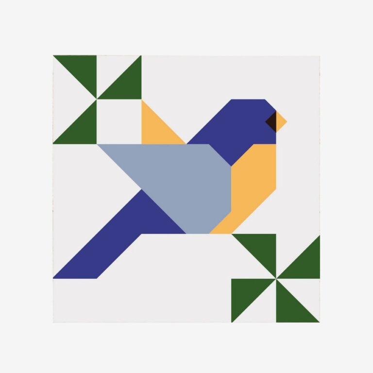 Bird Modern Barn Quilt Pattern – Blue