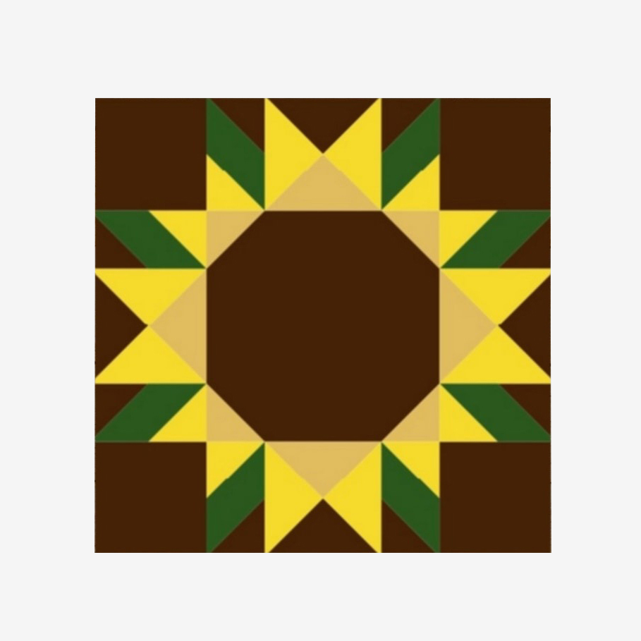 the barn quilt with sunflower pattern