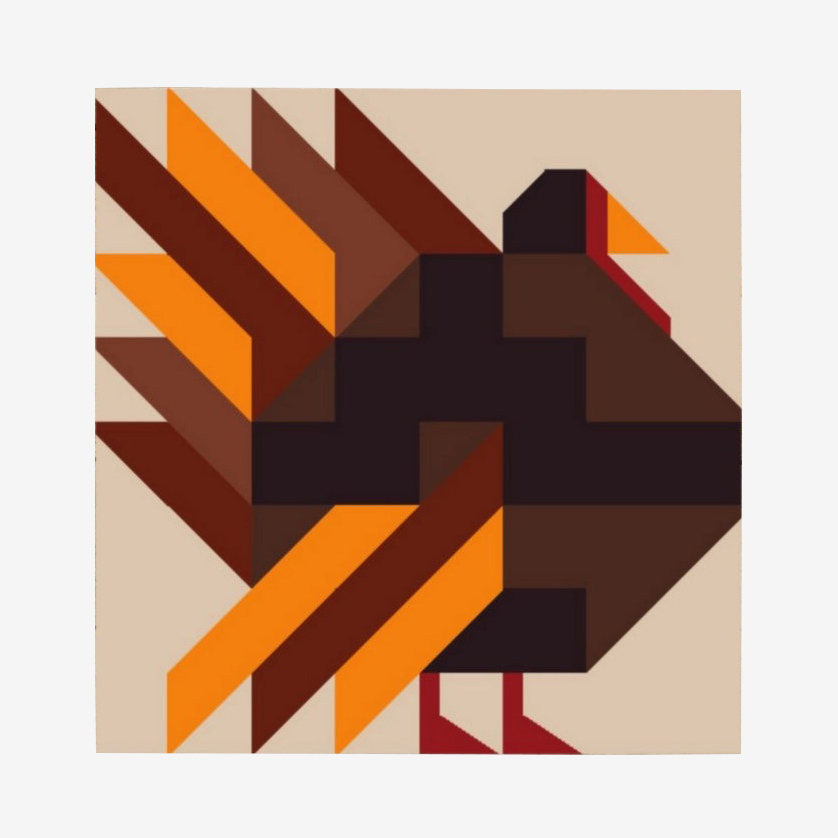 This beautiful modern turkey quilt will look great in your barn