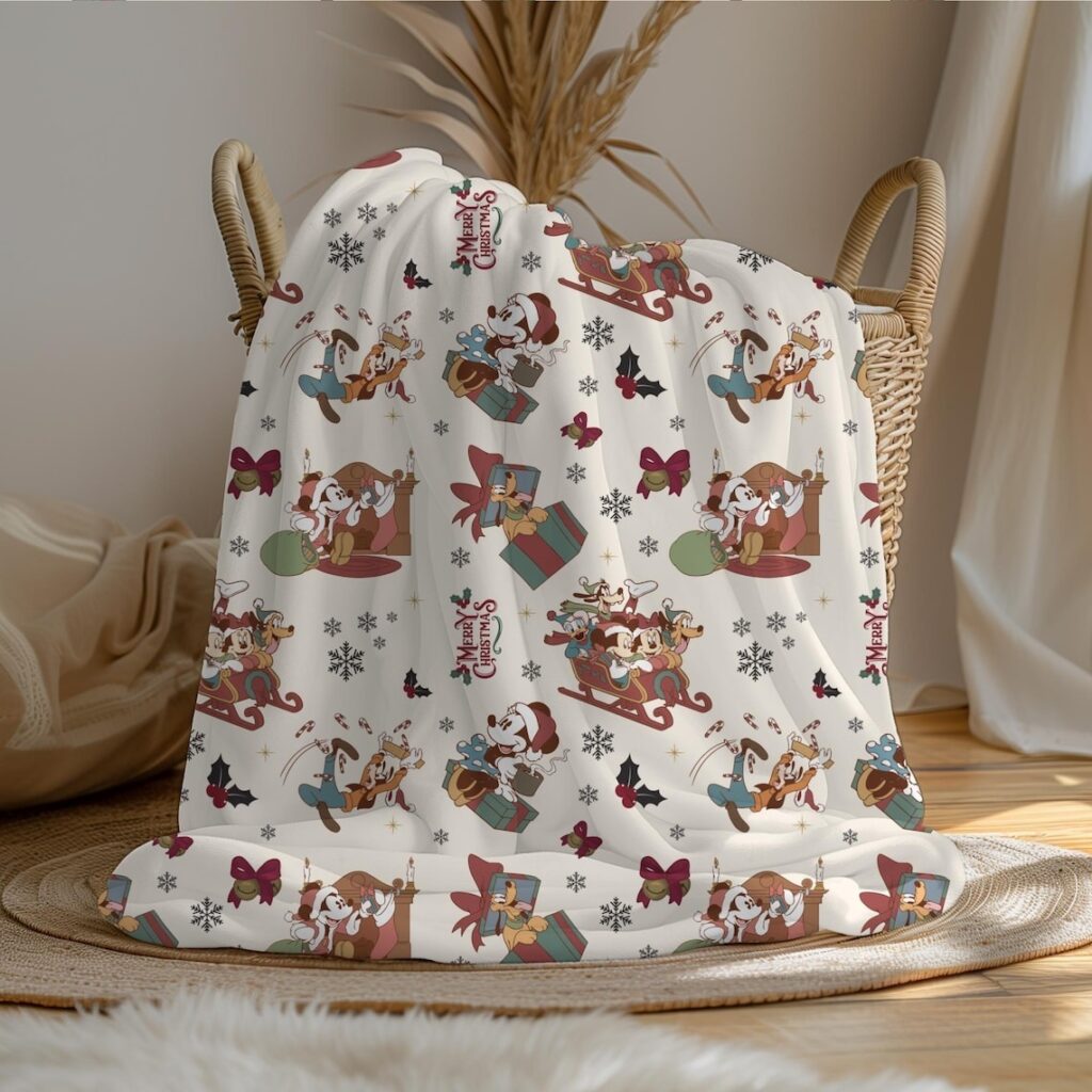 Mickey Mouse Christmas Sherpa Blanket