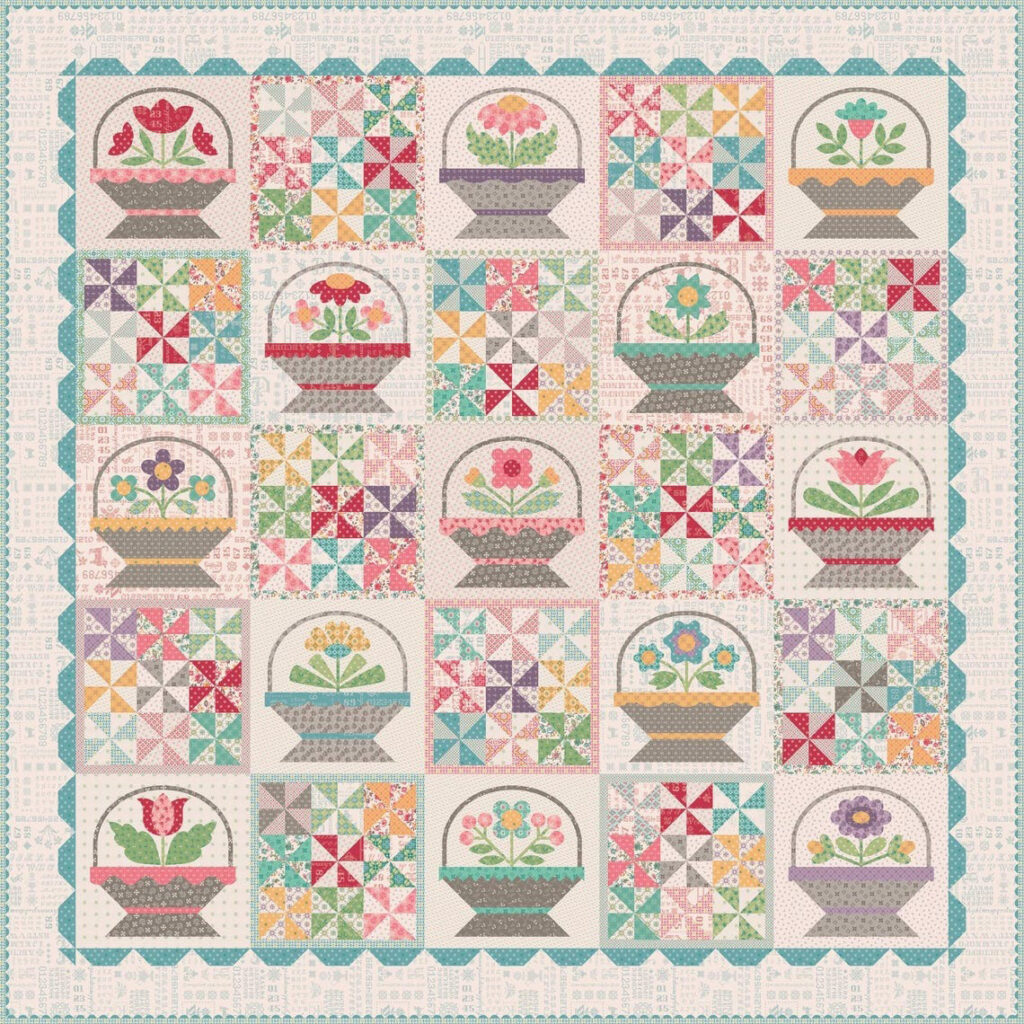 This vintage-inspired quilt features a rich array of flowers