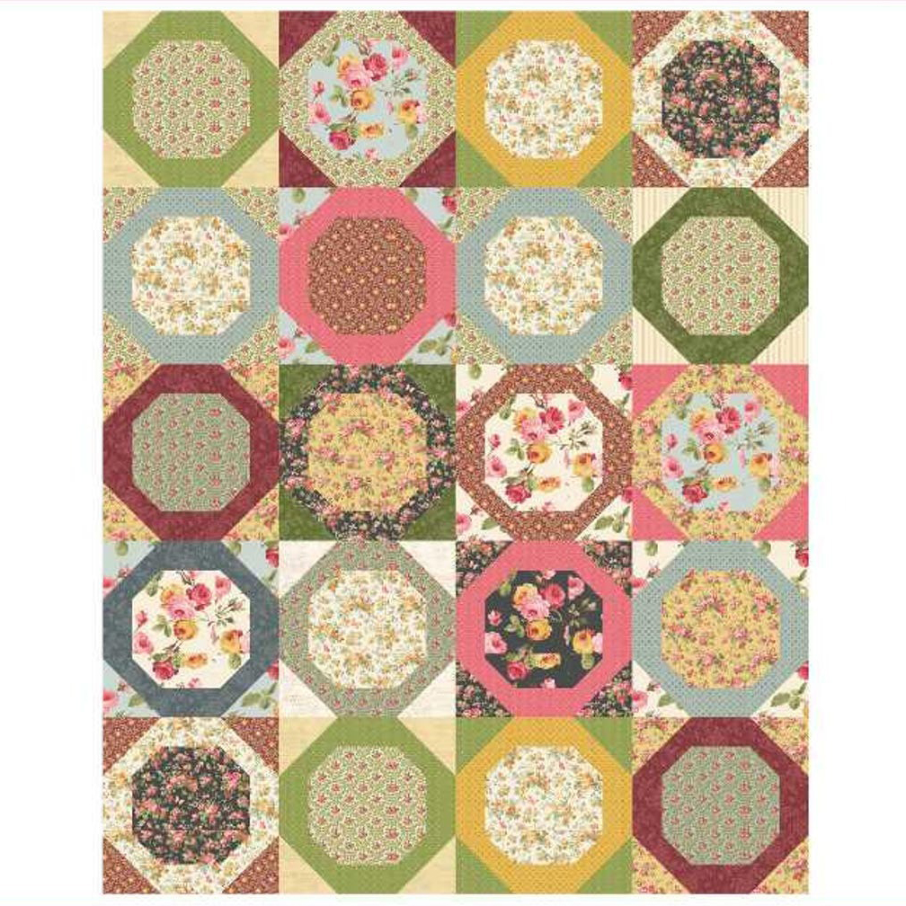 The French Mill Flower Quilt Pattern combines rustic charm