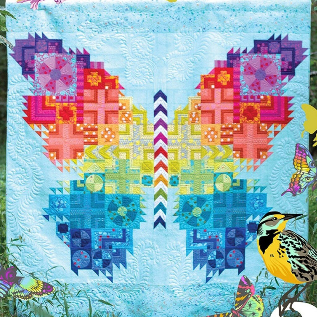 The Butterfly Tula Pink Quilt Pattern is a joyful celebration