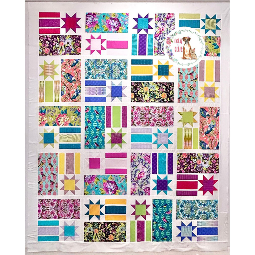 I absolutely love this quilt! The quilt uses Tula Pink fabric outstanding