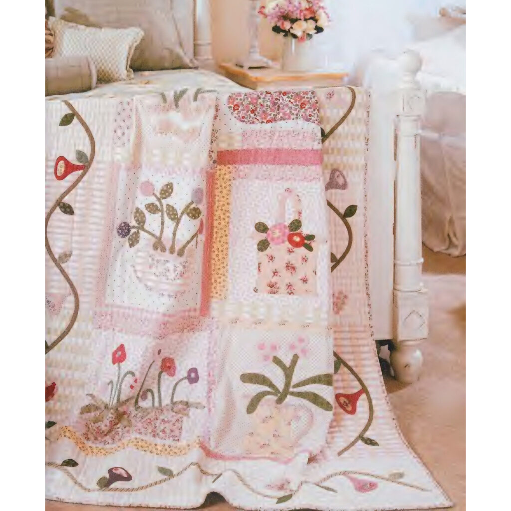 A vintage quilt pattern that has been digitally restored
