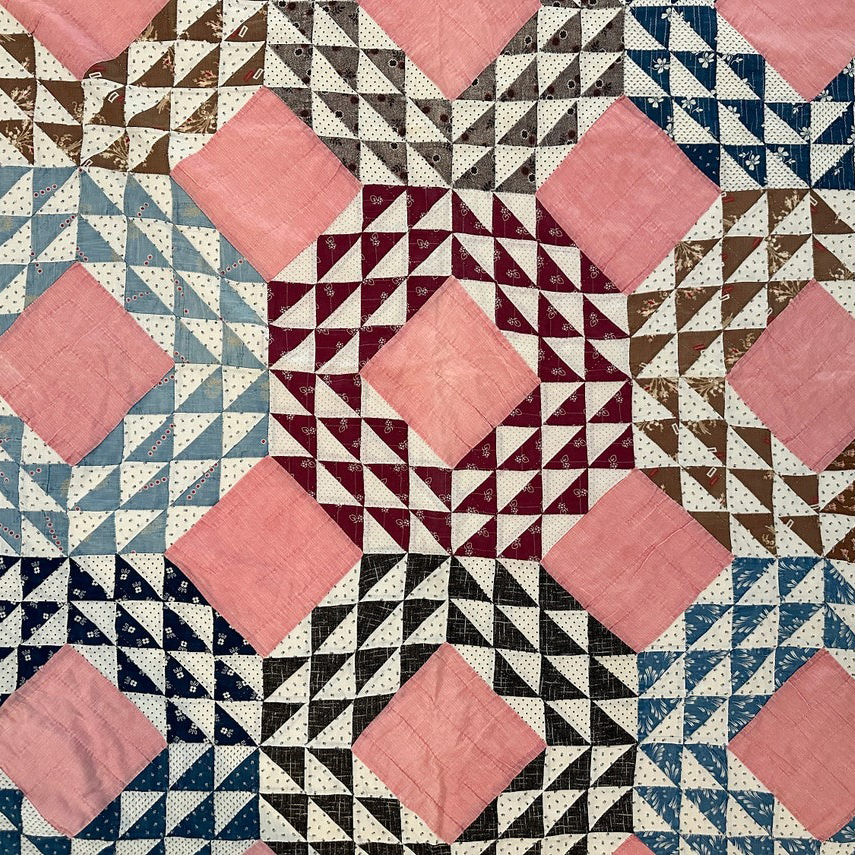 Hand-Quilted Calico Cotton Fabric quilt pattern