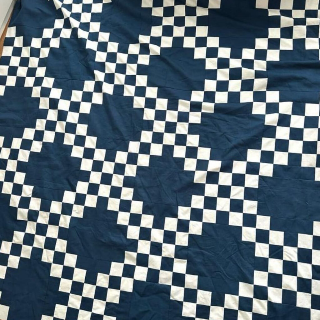 Irish Chain Two-Color Quilt Pattern is a classic design